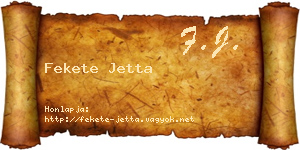 Fekete Jetta névjegykártya